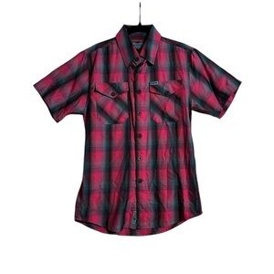 Dixxon Flannel Shirt Mens Pink Plaid Bitchin D-Lux Bamboo Short Sleeve Size XS